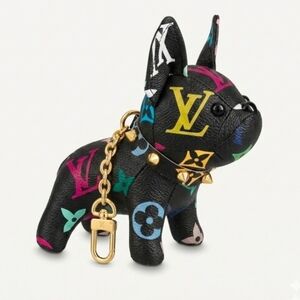 Monogram Dog Bag Pendant - Black